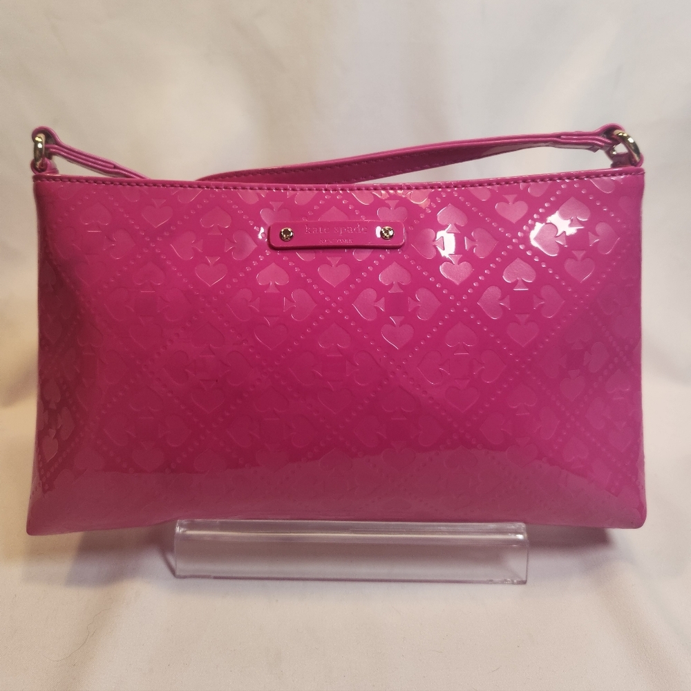 Kate Spade Hot Pink Embossed Spade Crossbody Bag